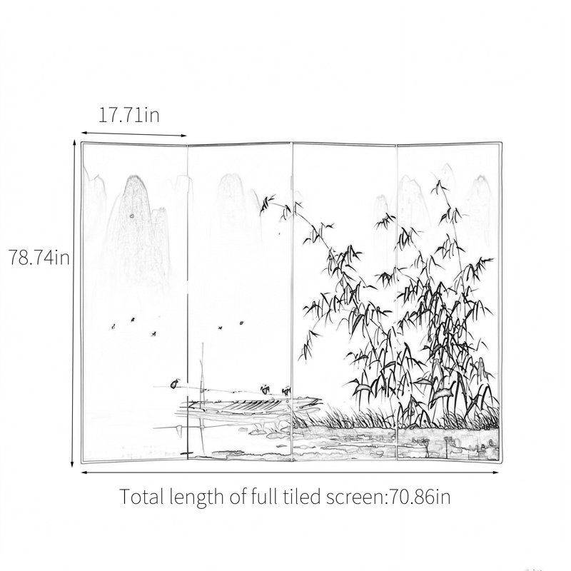 Brickhill, 78.74" H x 70.86" W x 1.37" D