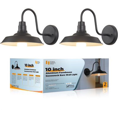 2Pack Barn Lights Outdoor Gooseneck Exterior Lighting Fixture