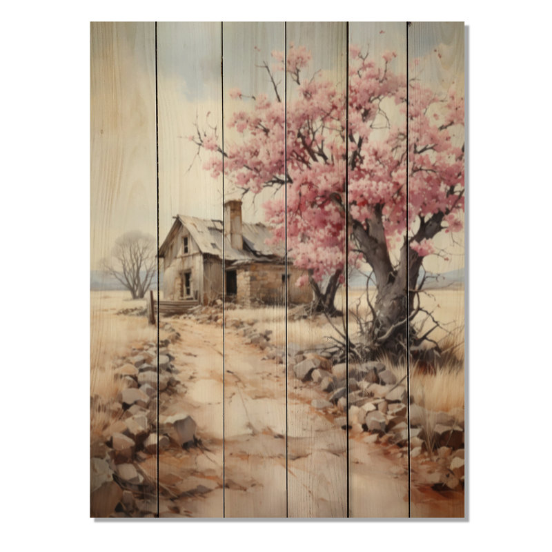 " Pink Farmhouse Homestead Harmony III ", 32" H x 24" W x 0.78" D