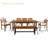 7-Piece Solid Acacia Wood Outdoor Dining Set with Cushions, Seats 8, Easy-Storage Bench & Chairs