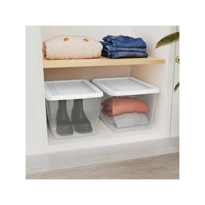 Sterilite 20 Qt Storage Box, Stackable Plastic Container Home Organizer, 24 Pack