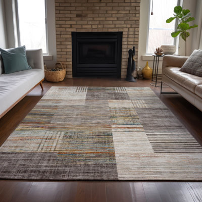Machine Washable Indoor/Outdoor Meredith ACN2149 Geometric Rug