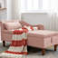 Chaise moderne rose avec rangement - Design élégant et doux en velours-1364999590
