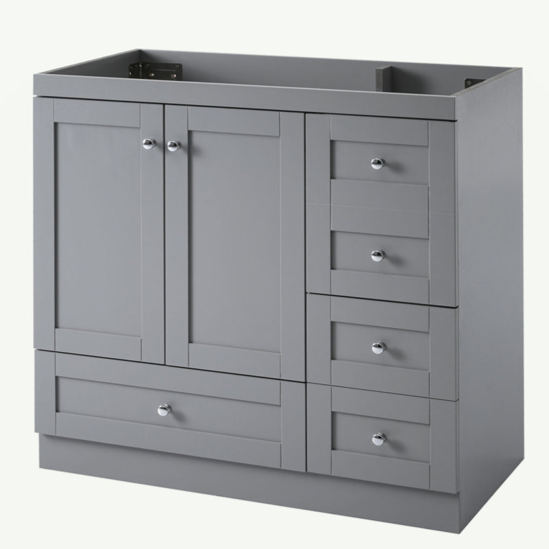[Cabinet seulement] Meuble-lavabo gris de 36 po (lavabo non inclus)