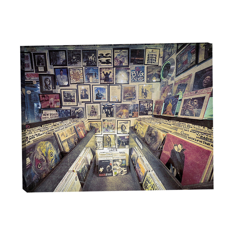 Vintage Store de disques 30 x 40