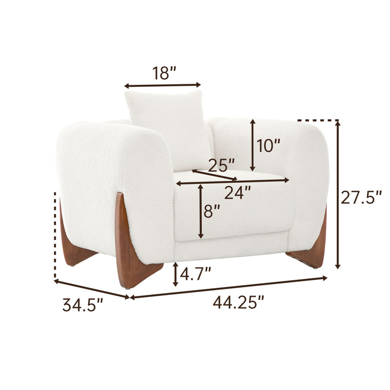 Fauteuil d'appoint Morgan Boucle, Blanc
