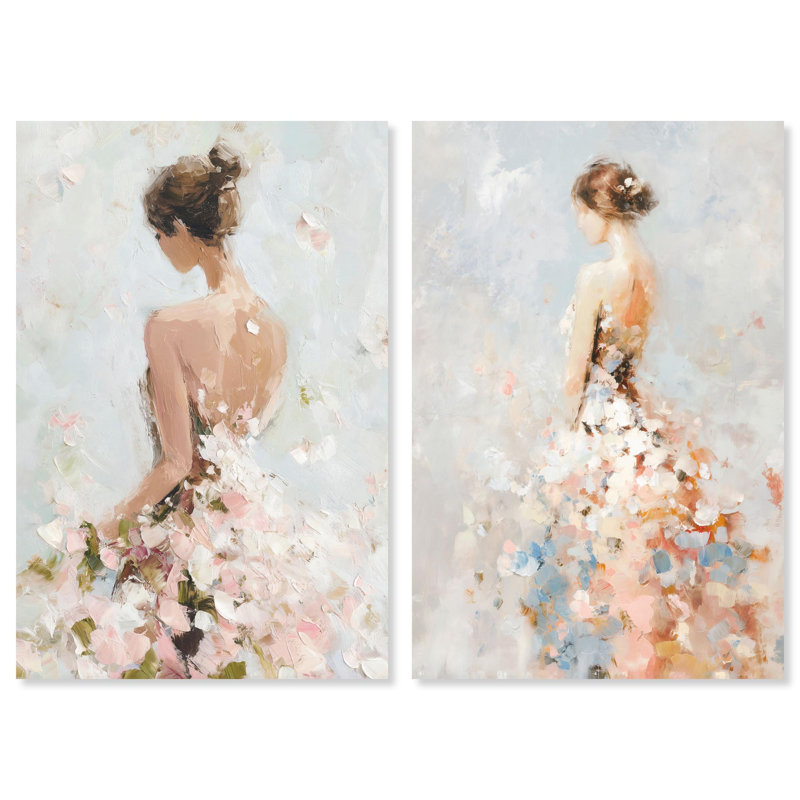 "Dreamscape Glam Art", ensemble de 2 impressions sur toile par , Toile tendue, Ne s’applique pas, H 45 po x l 30 po