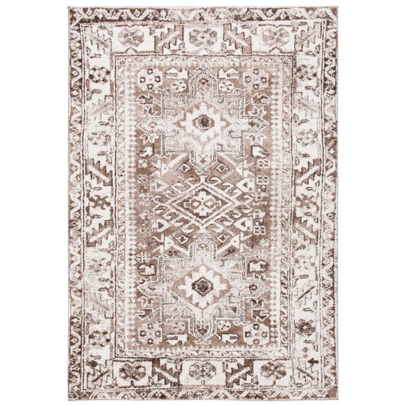 Tapis oriental brun / ivoire Ferrill, Rectangle 9 pi x 12 pi