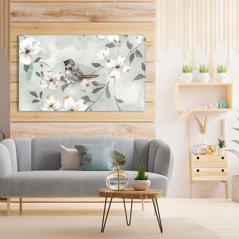 «Spring Solo Serenade III» par Nan - Peinture, L 30 po x H 18 po, Toile tendue
