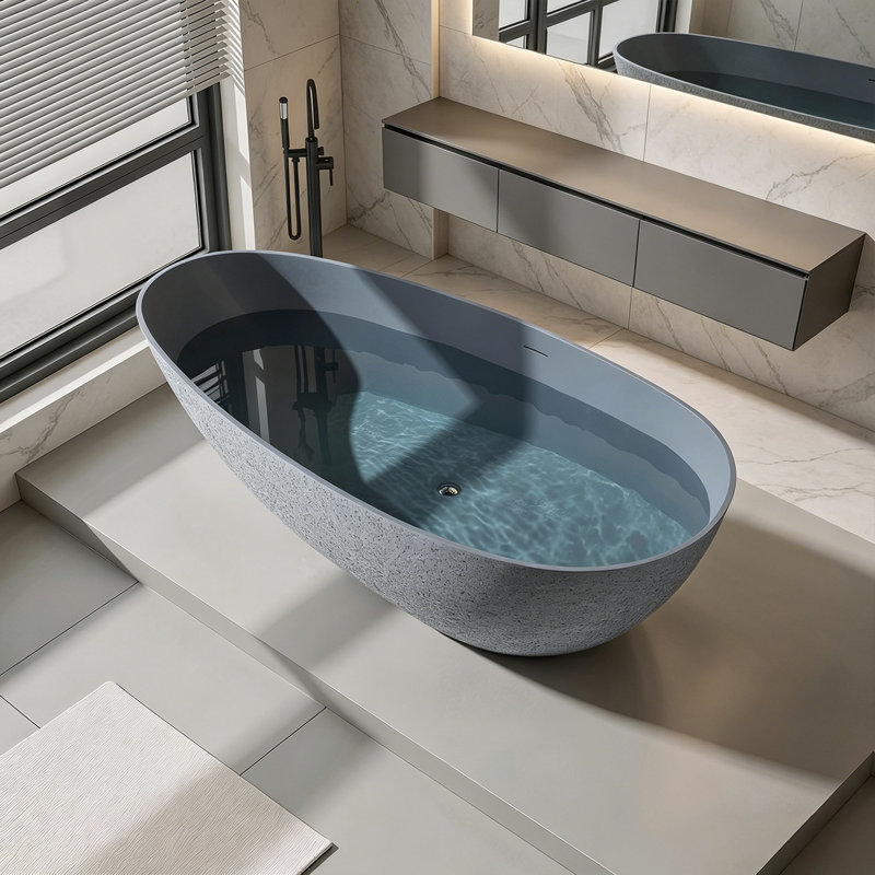 67" Solid Surface Freestanding Bathtub