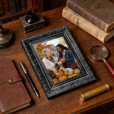 Black 1PC 5" x 7" Timeless Picture Frame with Decorative Profile