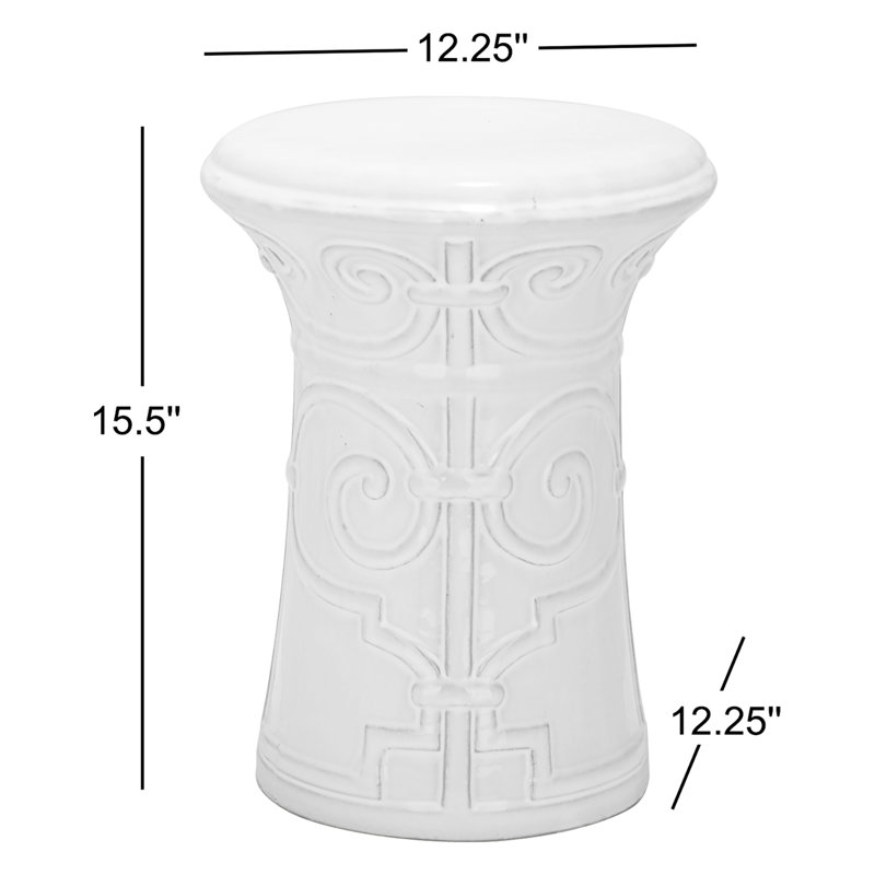 Jayesh Ceramic Accent Stool, Reactive Aqua