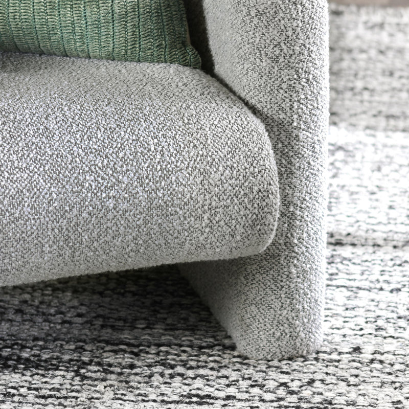 Mercury Gray Handcrafted Boucle Fabric Accent Chair
