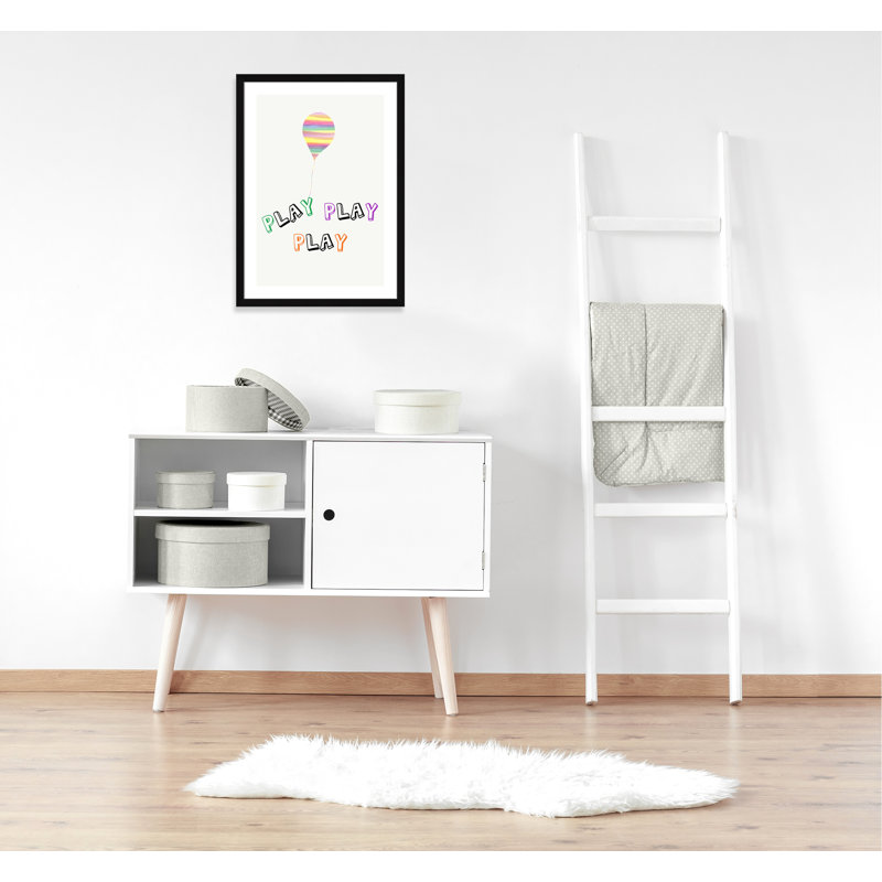 Play Play Play, impression sur papier, H 34,5 po x l 24,5 po x P 0,6 po, Encadré plat noir