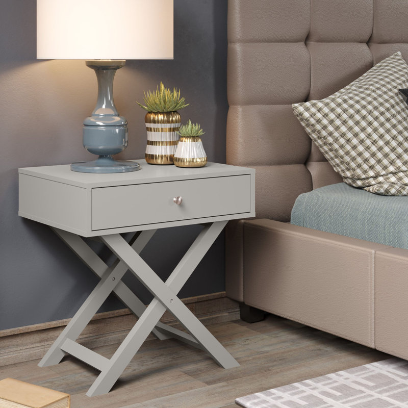 Garo 1 Drawer Bedside Table, Grey