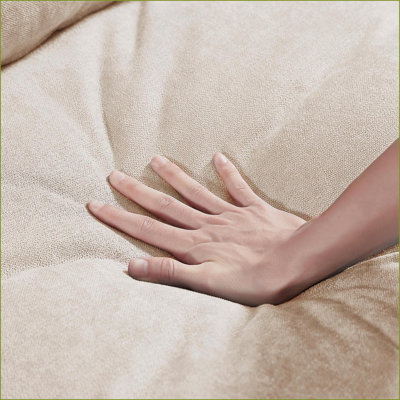 Canapé modulaire, méridienne moderne en forme de L rembourré avec méridienne réversible pour le salon | Chenille beige