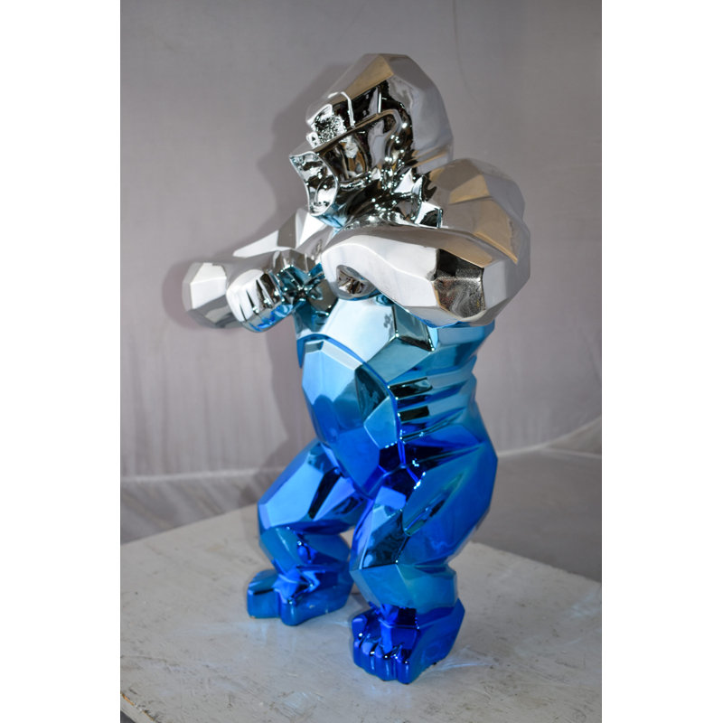 Statue Grados en textile King Kong, Argent / bleu