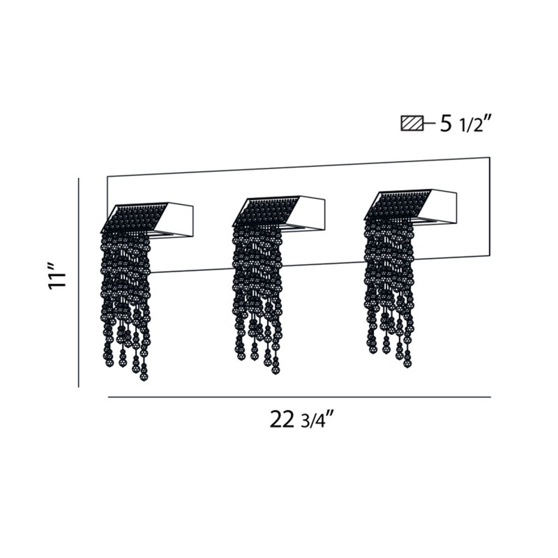 3 - Light Dimmable Vanity Light