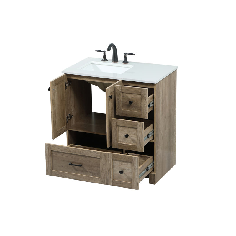 Ensemble de meuble-lavabo simple 32 po Soma, Chêne naturel