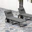 Ensemble de 2 chaises longues pliantes et inclinables gris clair
