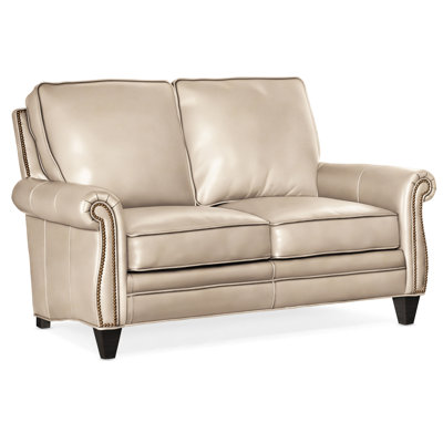 Reddish Leather Loveseat