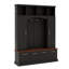 4-IN-1 Elegant Hall Tree With Golden Hooks & Handles, Practical Entryway Bench With Adjustable Shelves