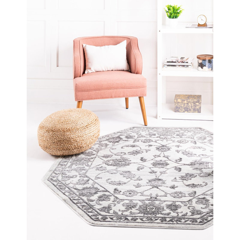 Tapis traditionnel urbain couleur pierre, Octogone 5 pi 3 po