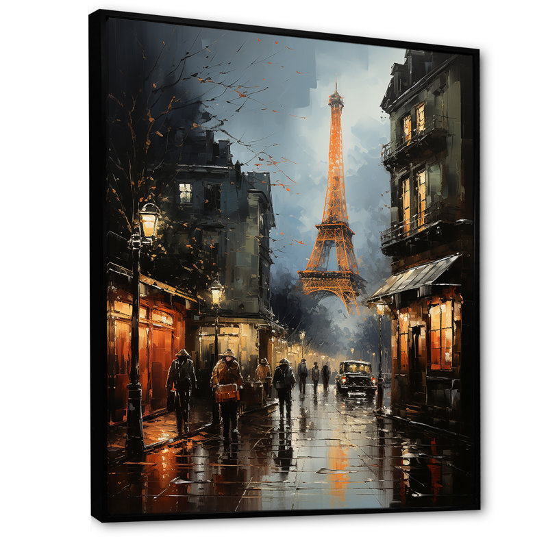 Boulevards de la Tour Eiffel, Paris I, H 40 po x l 30 po x P 1,5 po, Cadre flottant noir