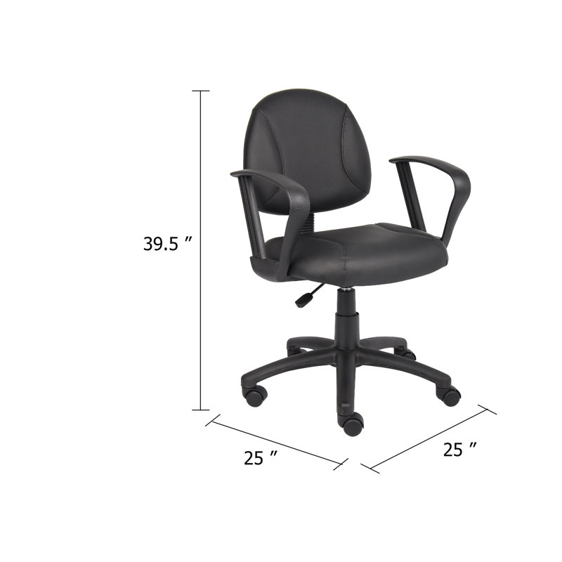 Fauteuil de posture pivotant Wen, accoudoirs bouclés, siège en cascade noir