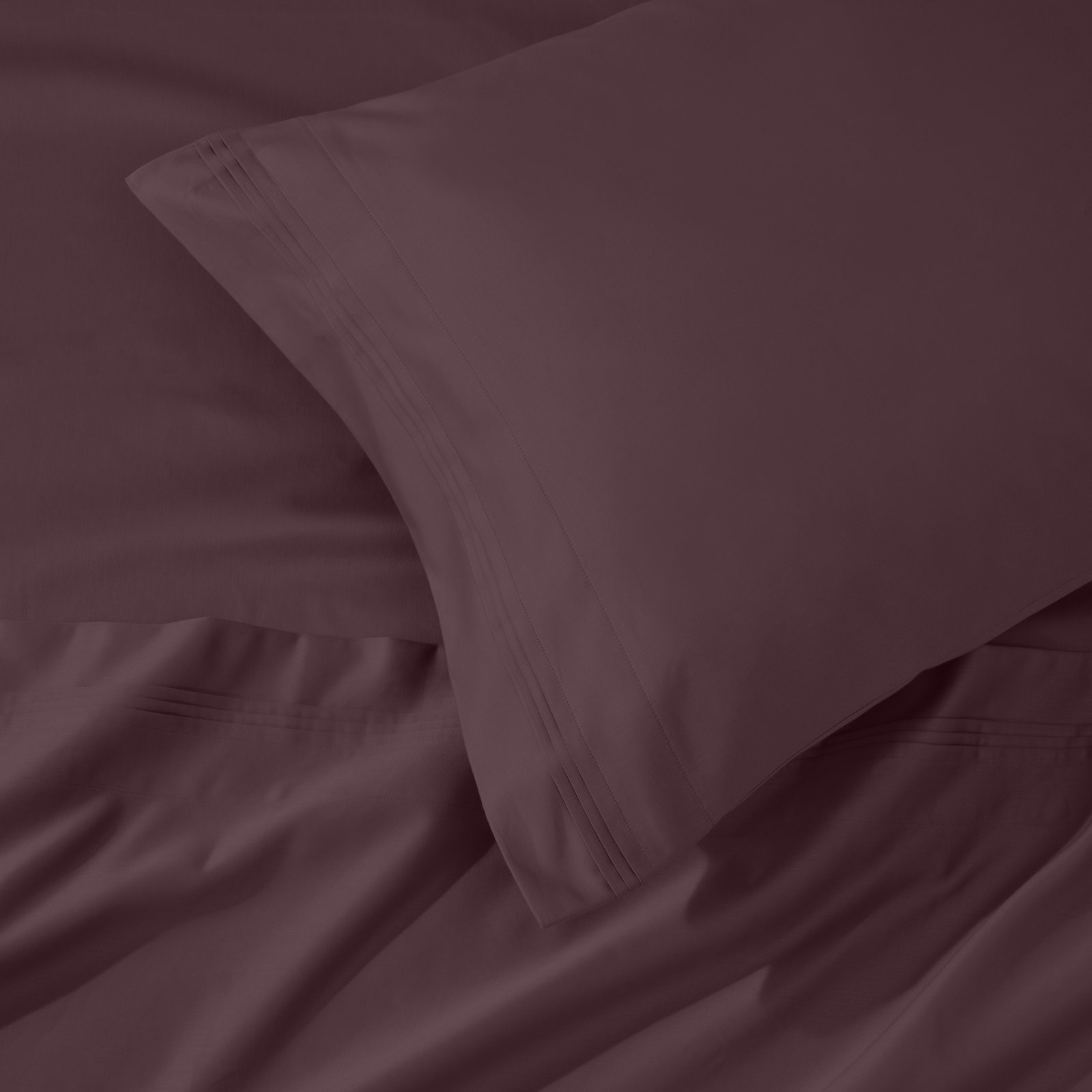 Arling Cotton Pillowcase, Standard Pillowcase, Plum