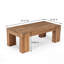 Grande table basse 55 po en bois massif avec pieds robustes Farmhouse