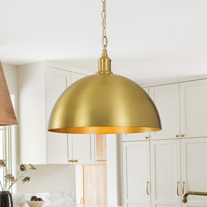Luminaire suspendu en forme de dôme à 1 lumière, H 12,2 po x l 15,7 po x P 15,7 po