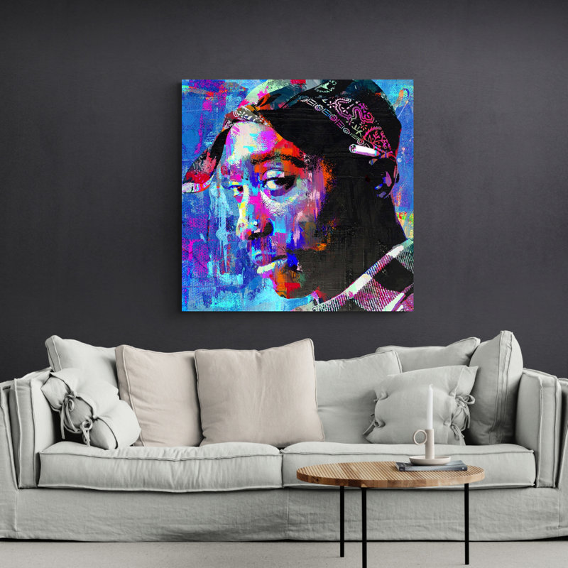 "Tupac final" par Stephen Chambers, impression sur toile tendue, L 36 po x H 36 po
