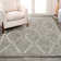 Rectangle Saross Geometric Machine Woven Shag Polypropylene Area Rug in Gray/Ivory