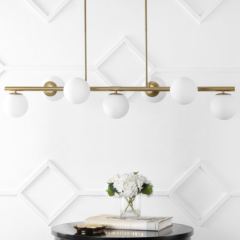 Demetria 7 - Light Kitchen Island Pendant, White, Brass Gold