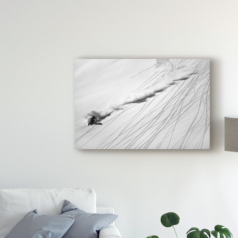 « ski poudre », reproduction de photo sur toile tendue, H 12 po x l 19 po x P 2 po