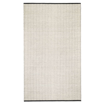 Ribbon Ivory/Black Handwoven Wool Rug
