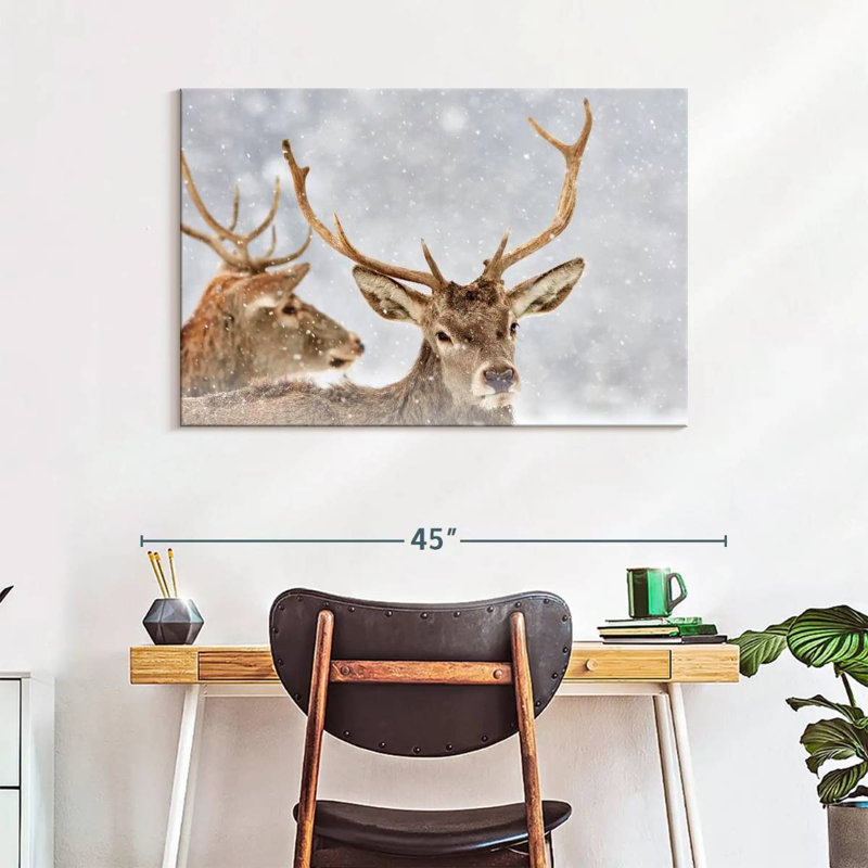 Brampt Winter Red Deer, 26" H x 39" W