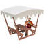 Ensemble de table de pique-nique et de banc d'extérieur en bois massif imperméable avec auvent amovible pour une utilisation toutes saisons