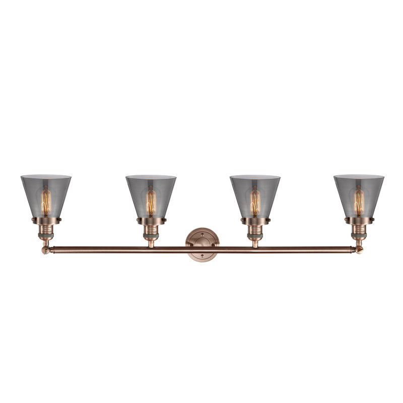 Shauna 4 - Light Vanity Light, LED, Plated Smoke, Antique Copper
