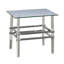Tahlia 24 po Table de bout carrée en verre chromé avec pieds en acrylique et structure en métal