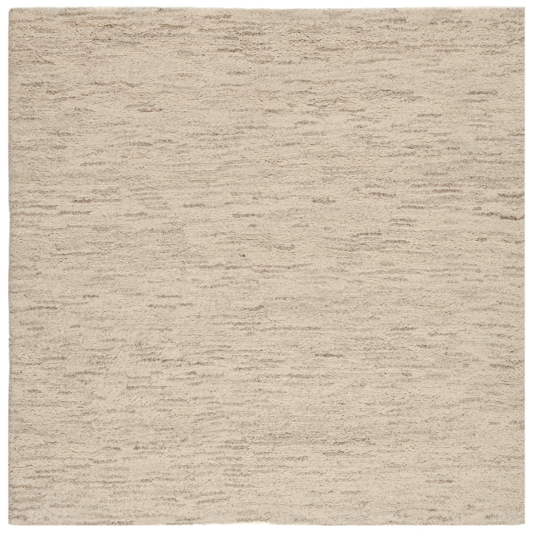 Handgefertigter Berber-Teppich Pinney aus Wolle in Beige