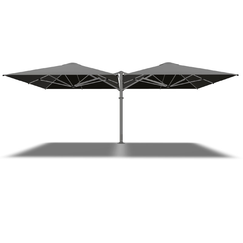Shadowspec Unity™ Duo Square Umbrella, Black, 10 ft, In Ground Anchor