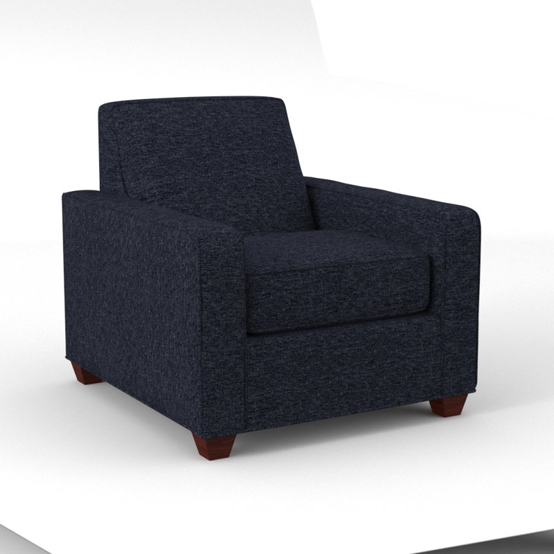 Avery Upholstered Armchair, Empire Mahogany, Fluff Wall Street