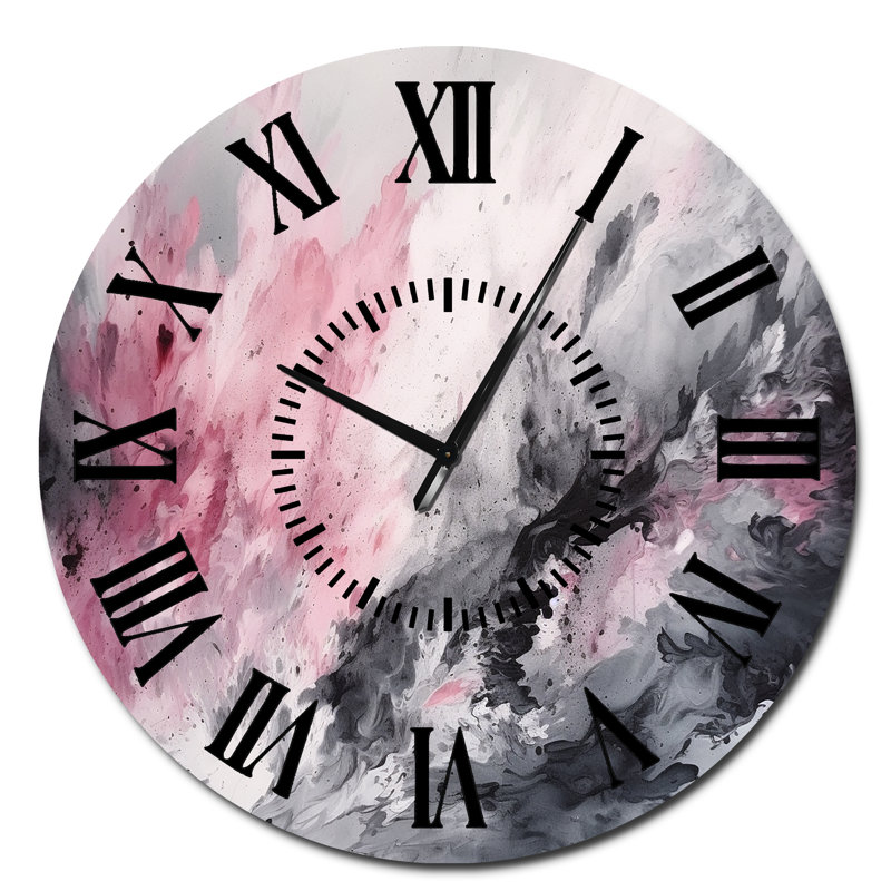 Horloge murale Evolving In Pink Grey, Surdimensionné
