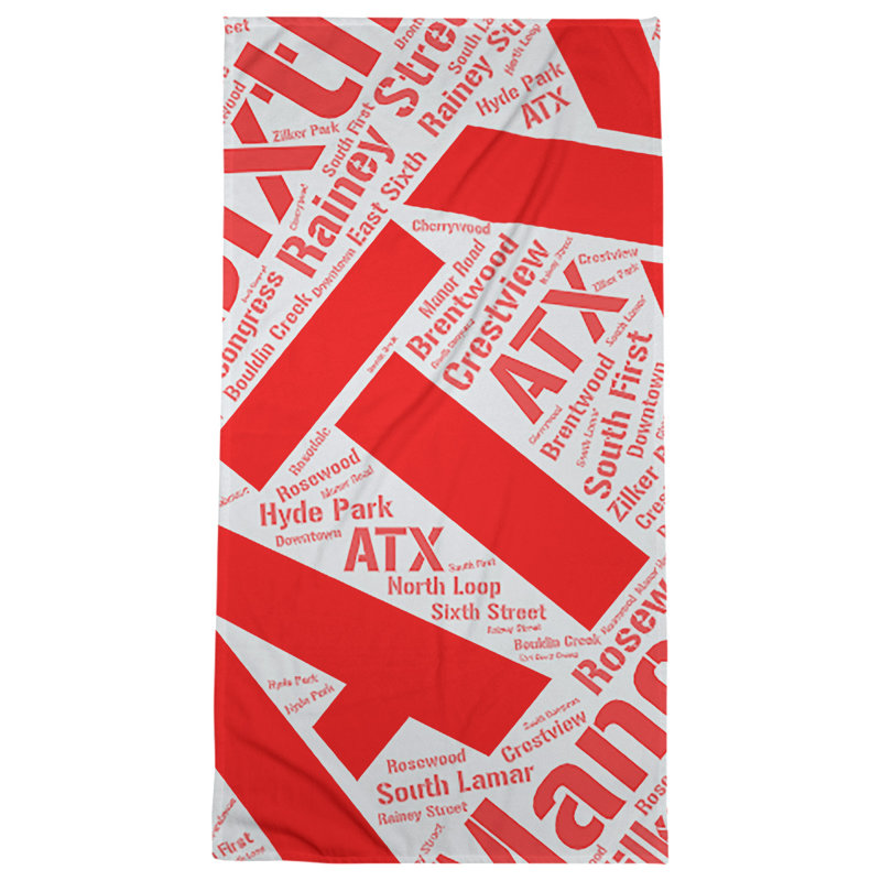 Bath Towel, Red, Microfiber, Austin