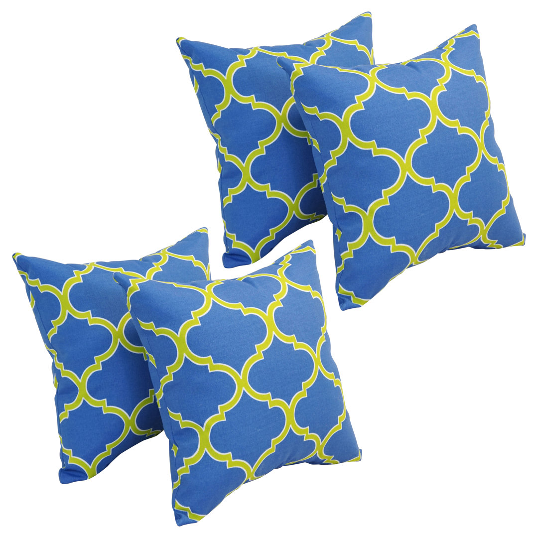 Outdoor Cushion Collection Indoor/Outdoor Geometric Throw Pillow (Set of 4) Blazing Needles 