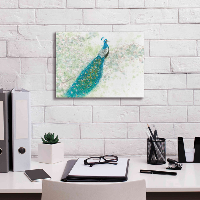 «Cashel Spring Peacock I on Canvas» par James Wiens, reproduction, H 12 po x l 16 po x P 0,75 po