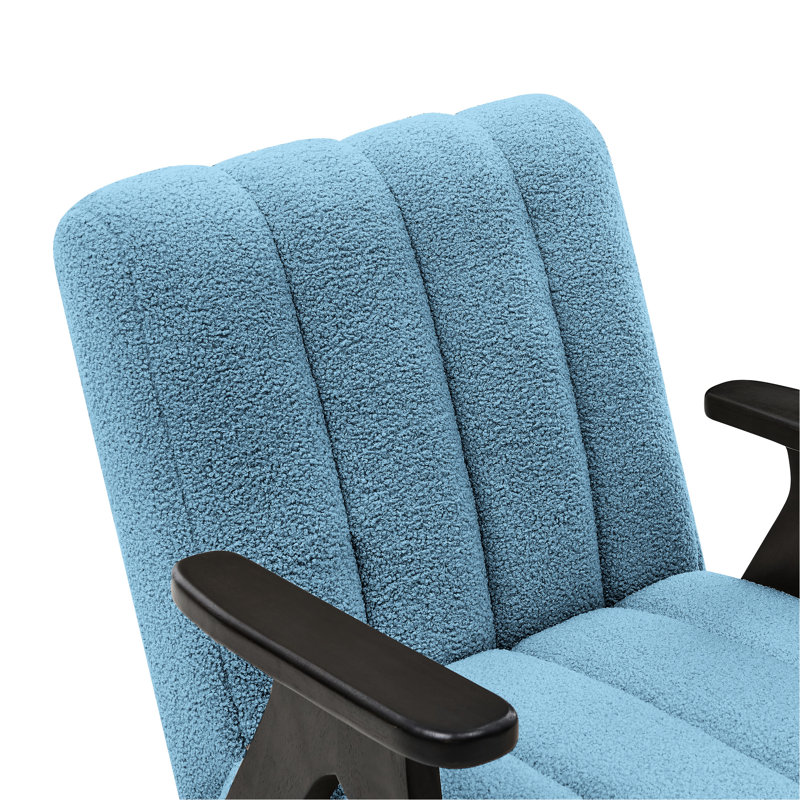 Siège moderne - bleu, bois avec revêtement bleu, bois, mousse