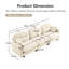 Canapé de réception 107 po 3 places en chenille douce avec dossier capitonné, coussins ergonomiques et base en bois, beige-1425751349